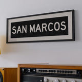Framed San Marcos Texas Bus Scroll - Tejas Country Club