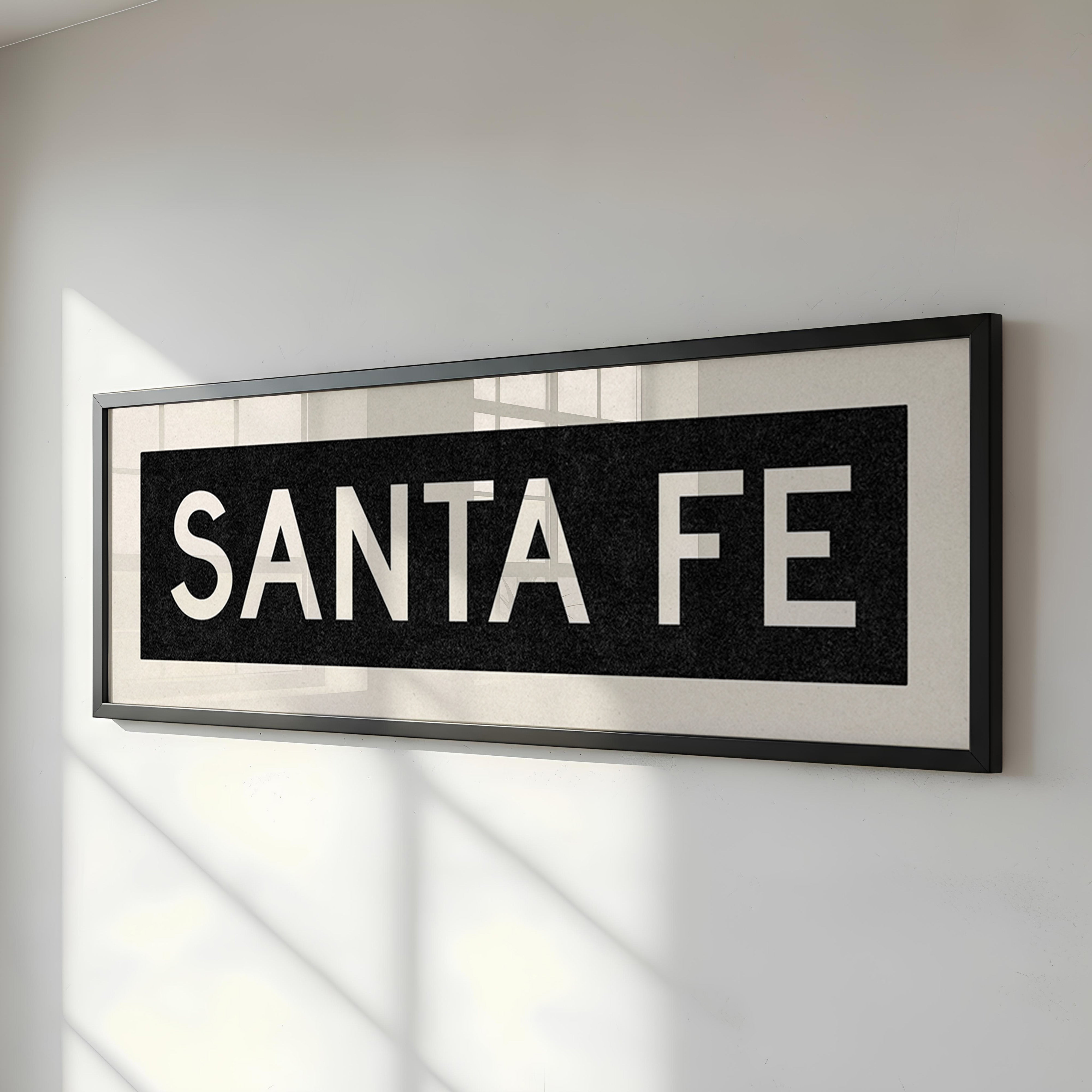 Framed Santa Fe New Mexico Bus Scroll - Tejas Country Club