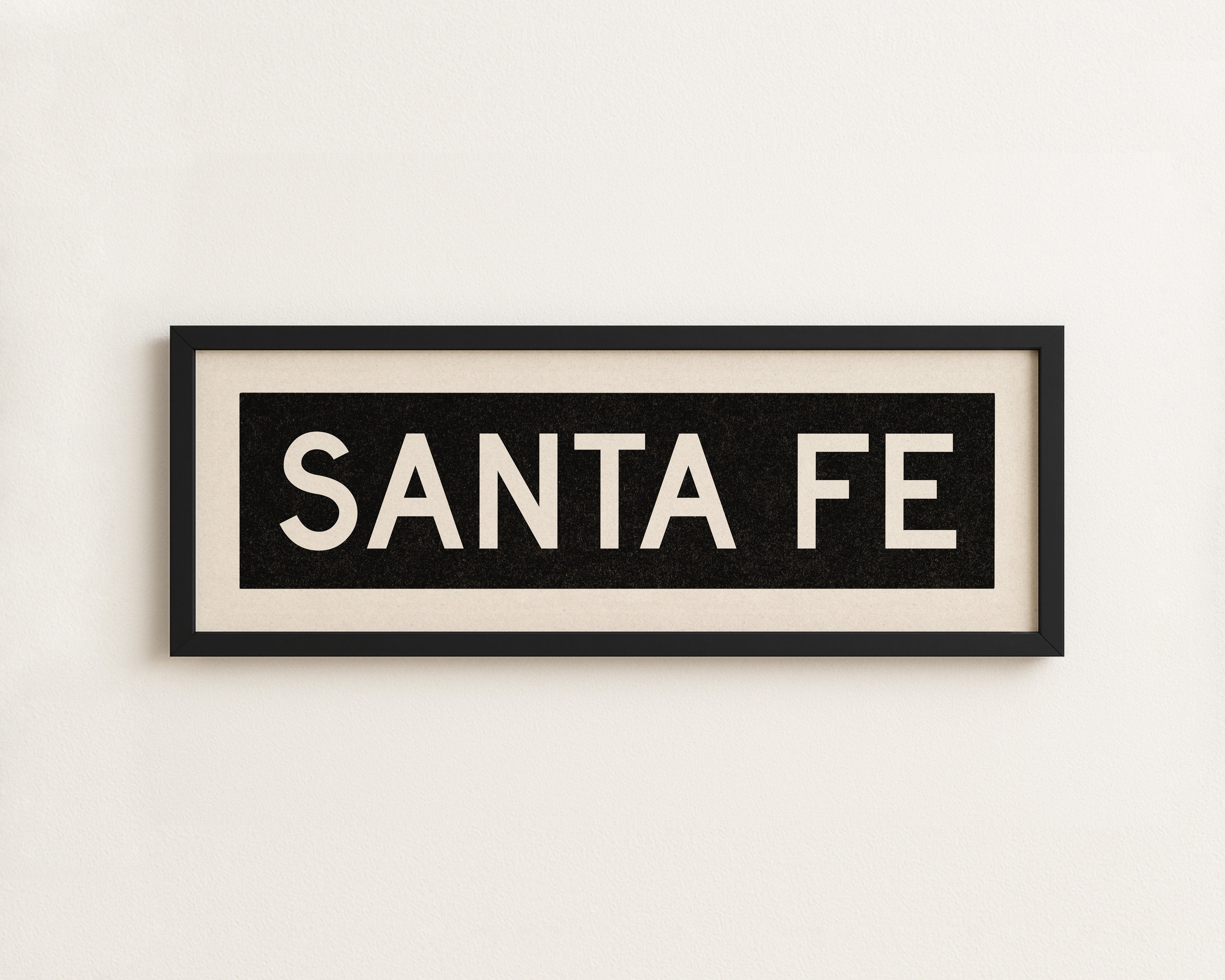 Framed Santa Fe New Mexico Bus Scroll - Tejas Country Club