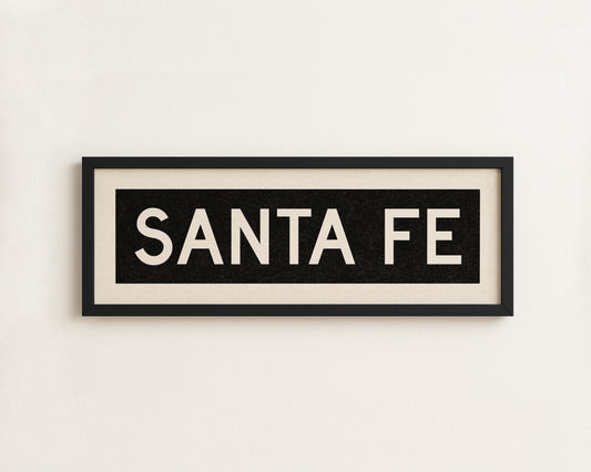 Framed Santa Fe New Mexico Bus Scroll
