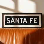 Framed Santa Fe New Mexico Bus Scroll - Tejas Country Club