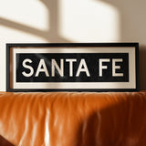Framed Santa Fe New Mexico Bus Scroll - Tejas Country Club