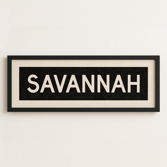 Framed Savannah Georgia Bus Scroll