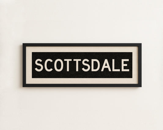 Framed Scottsdale Arizona Bus Scroll