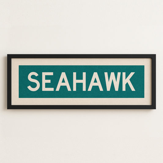 Framed Seahawk Bus Scroll