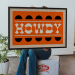 Orange and Black Howdy Home Decor Art Print - Tejas Country Club