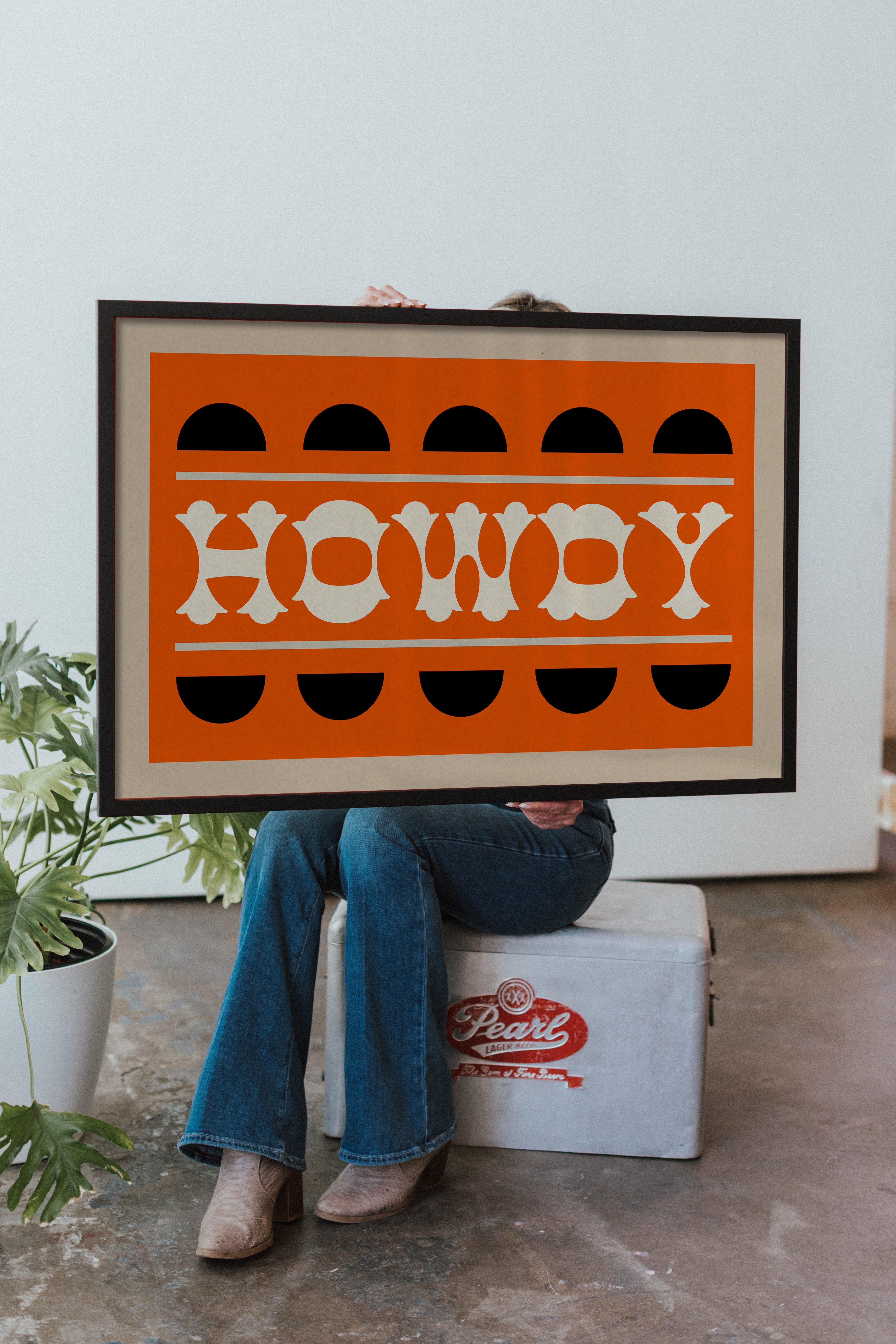Orange and Black Howdy Home Decor Art Print - Tejas Country Club