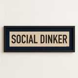 Framed Social Dinker Pickleball Art Scroll Sign