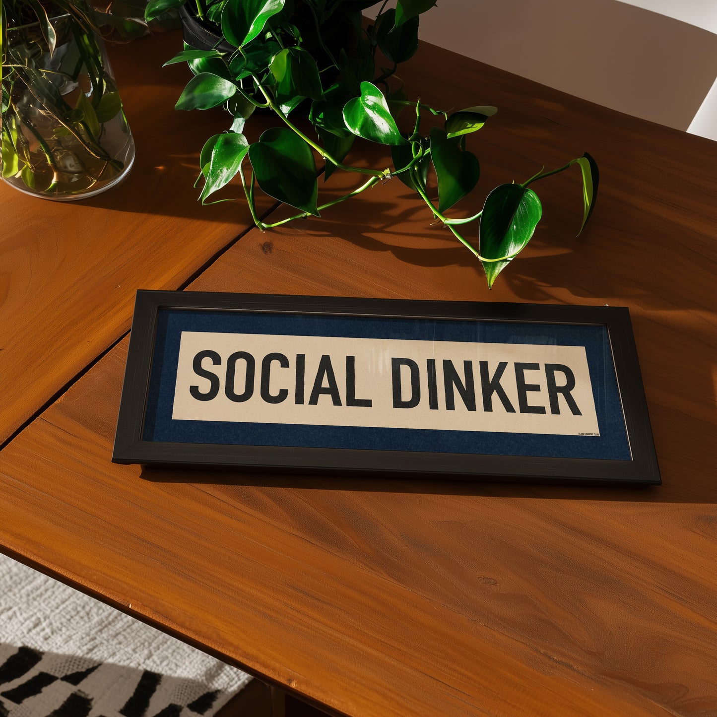 Framed Social Dinker Pickleball Art Scroll Sign