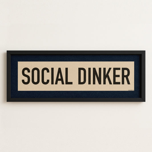 Framed Social Dinker Pickleball Art Scroll Sign