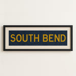 Framed South Bend Navy and Gold Bus Scroll - Tejas Country Club