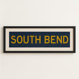 Framed South Bend Navy and Gold Bus Scroll - Tejas Country Club