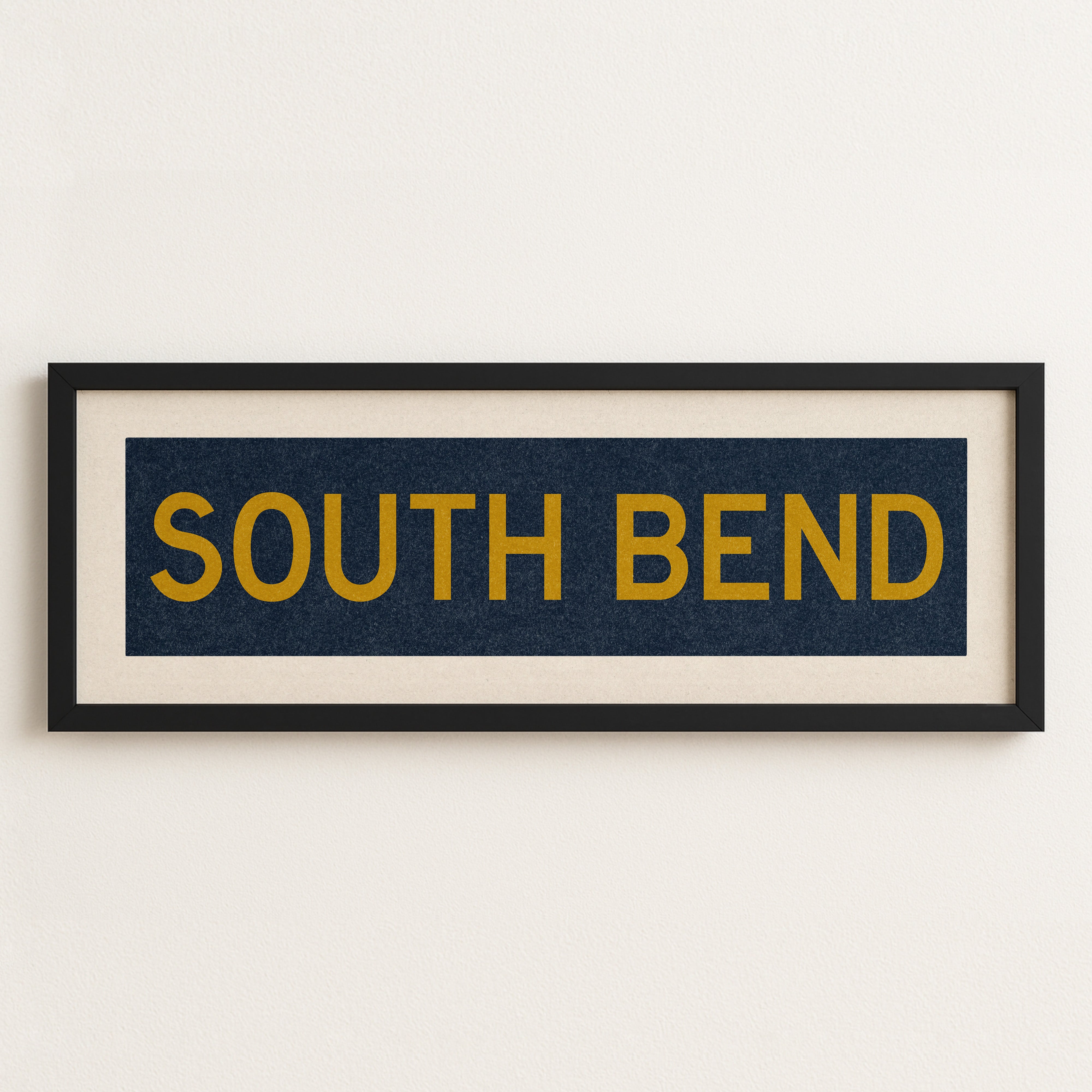 Framed South Bend Navy and Gold Bus Scroll - Tejas Country Club