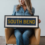 Framed South Bend Navy and Gold Bus Scroll - Tejas Country Club