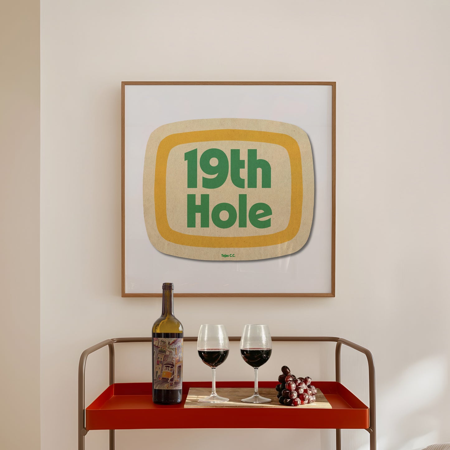 Retro 19th Hole Golf Coaster Art Print