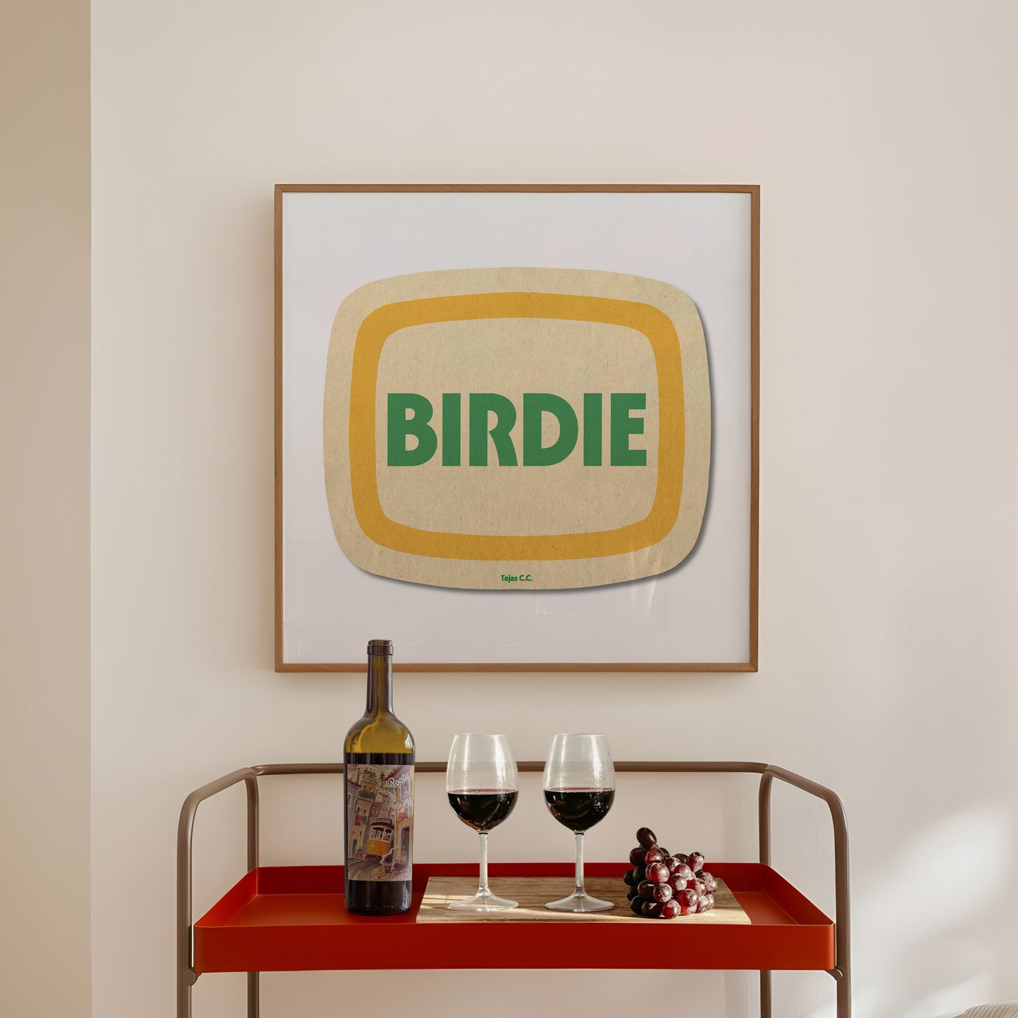 Retro Birdie Golf Coaster Art Print