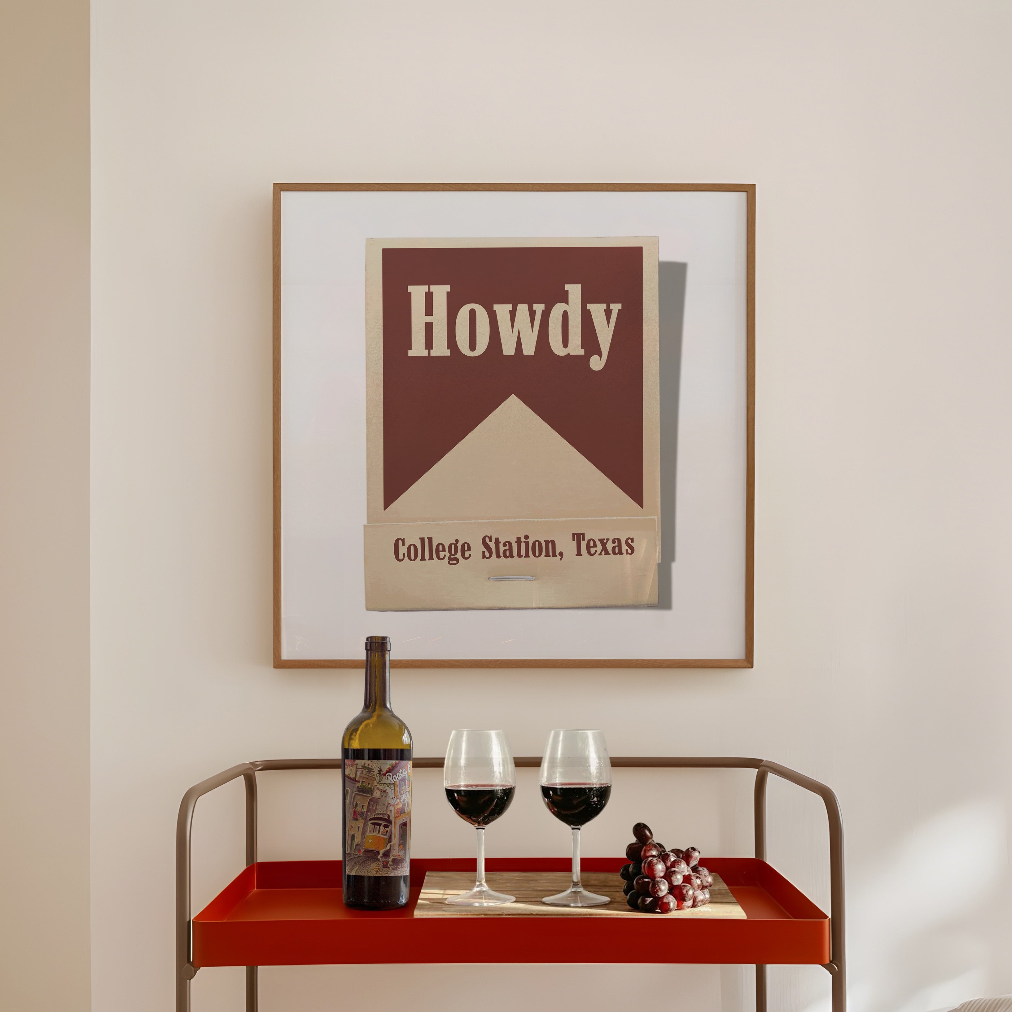 Howdy From College Station, Texas Matchbook Art Print - Tejas Country Club