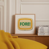 Retro Fore! Golf Coaster Art Print - Tejas Country Club