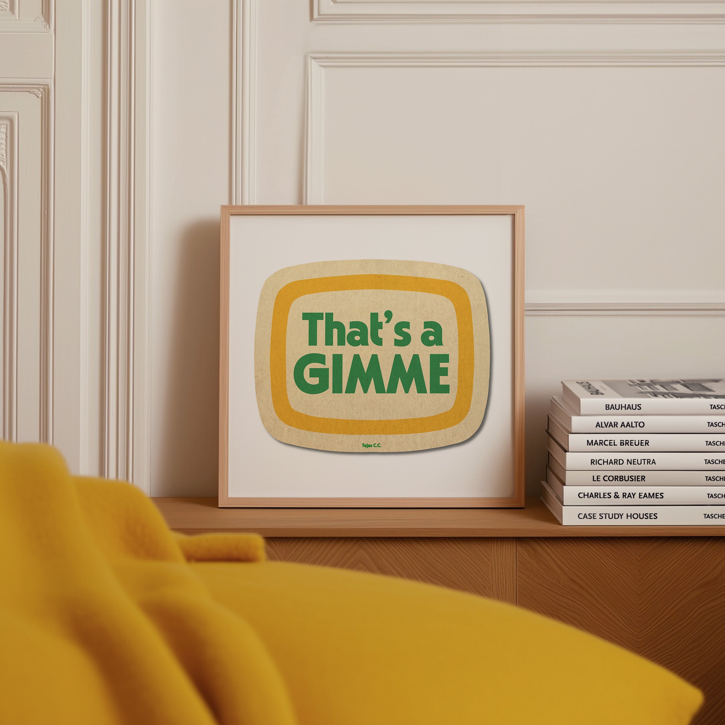 Retro That's A Gimme Golf Coaster Art Print - Tejas Country Club