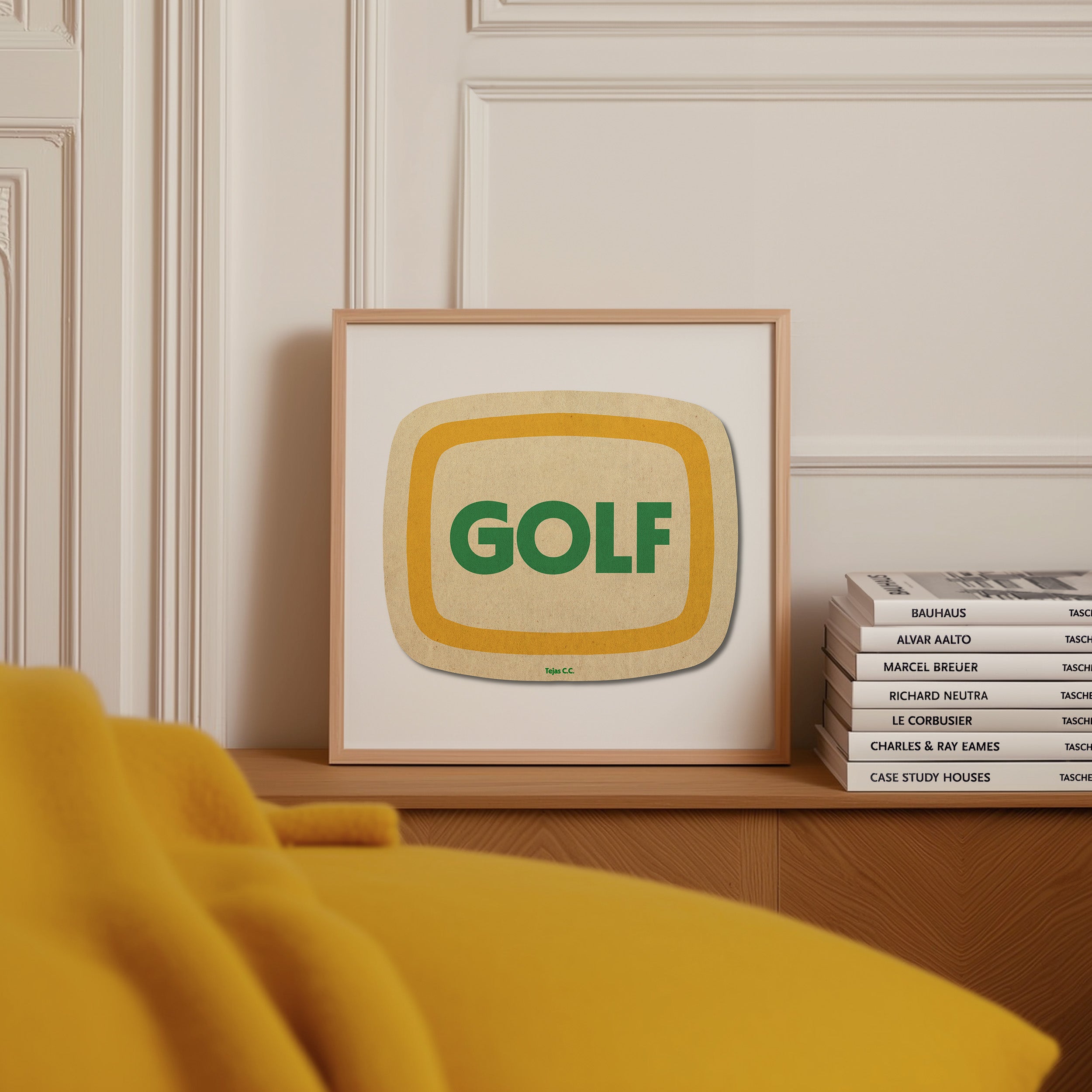 Retro Golf Coaster Art Print - Tejas Country Club
