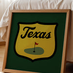 Texas Golf Shield Patch Art Print - Tejas Country Club