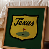 Texas Golf Shield Patch Art Print - Tejas Country Club