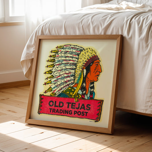 Tejas Trading Post Vintage Decal Art Print