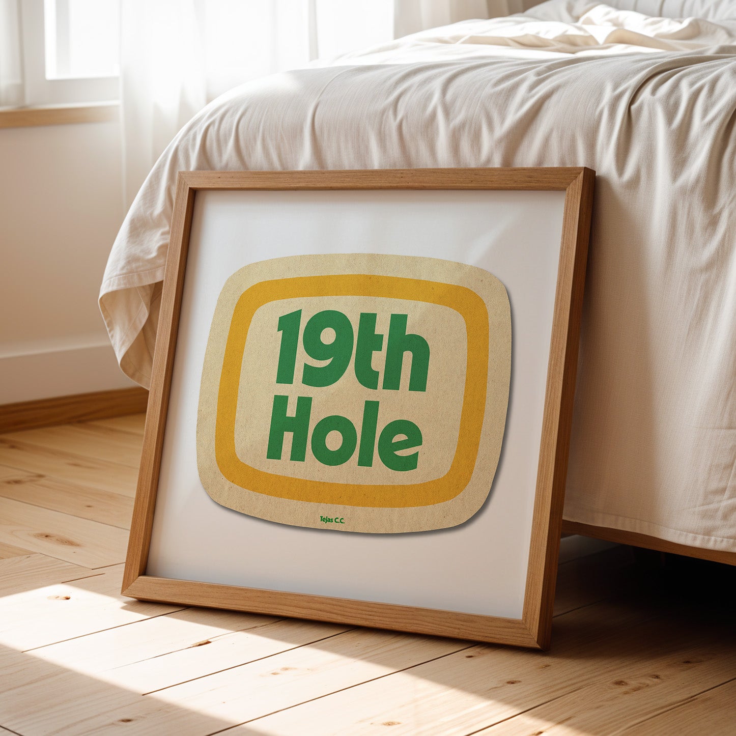Retro 19th Hole Golf Coaster Art Print - Tejas Country Club