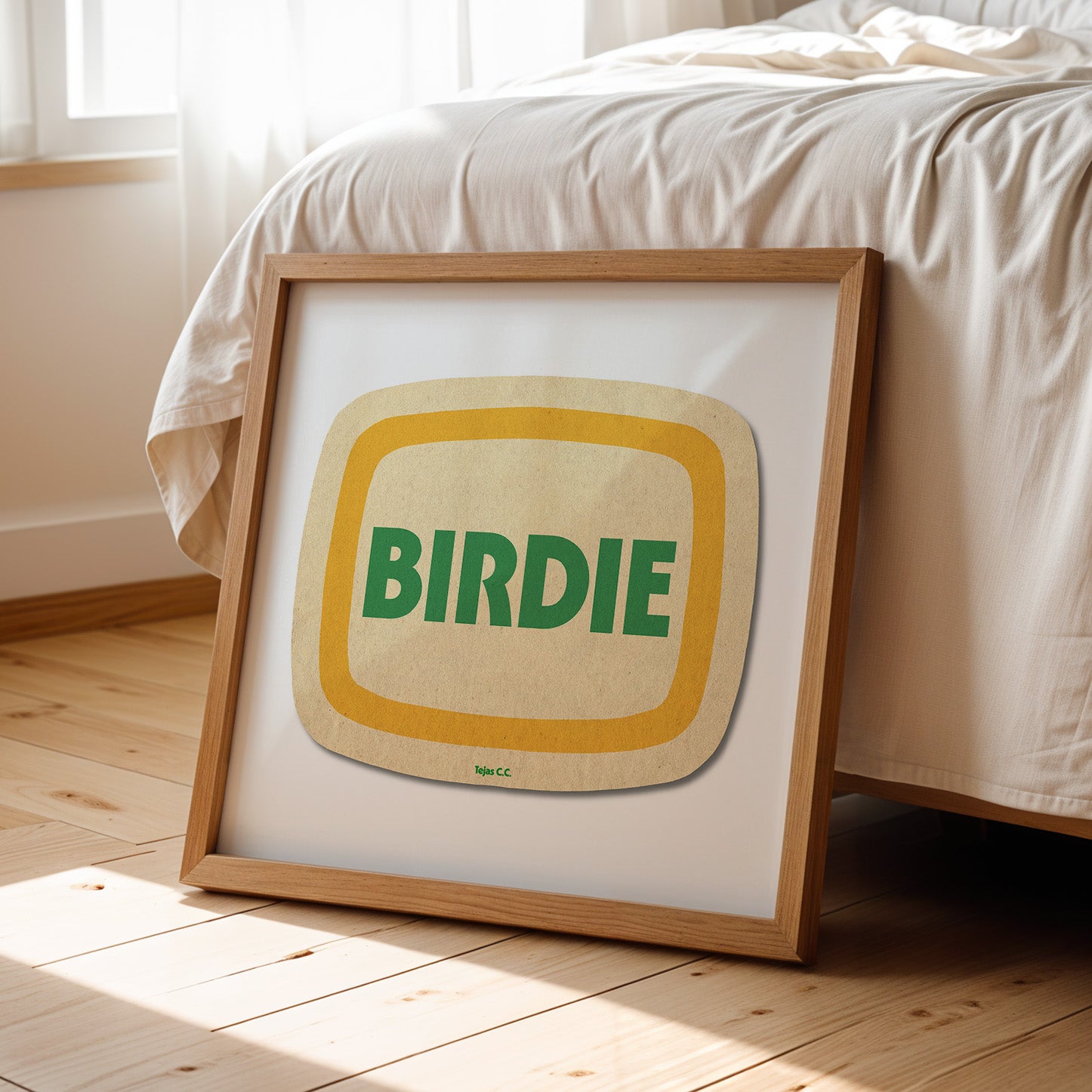 Retro Birdie Golf Coaster Art Print - Tejas Country Club