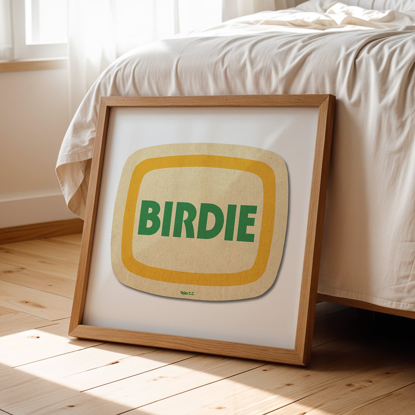 Retro Birdie Golf Coaster Art Print