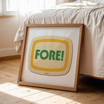 Retro Fore! Golf Coaster Art Print - Tejas Country Club