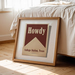 Howdy From College Station, Texas Matchbook Art Print - Tejas Country Club