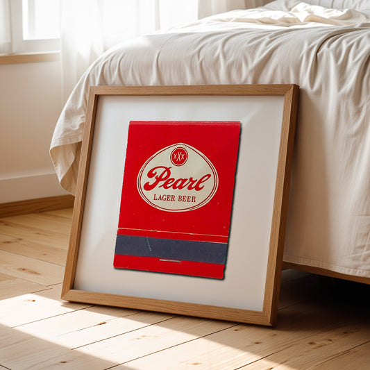 Pearl Beer Red Oval Logo Matchbook Photography Print