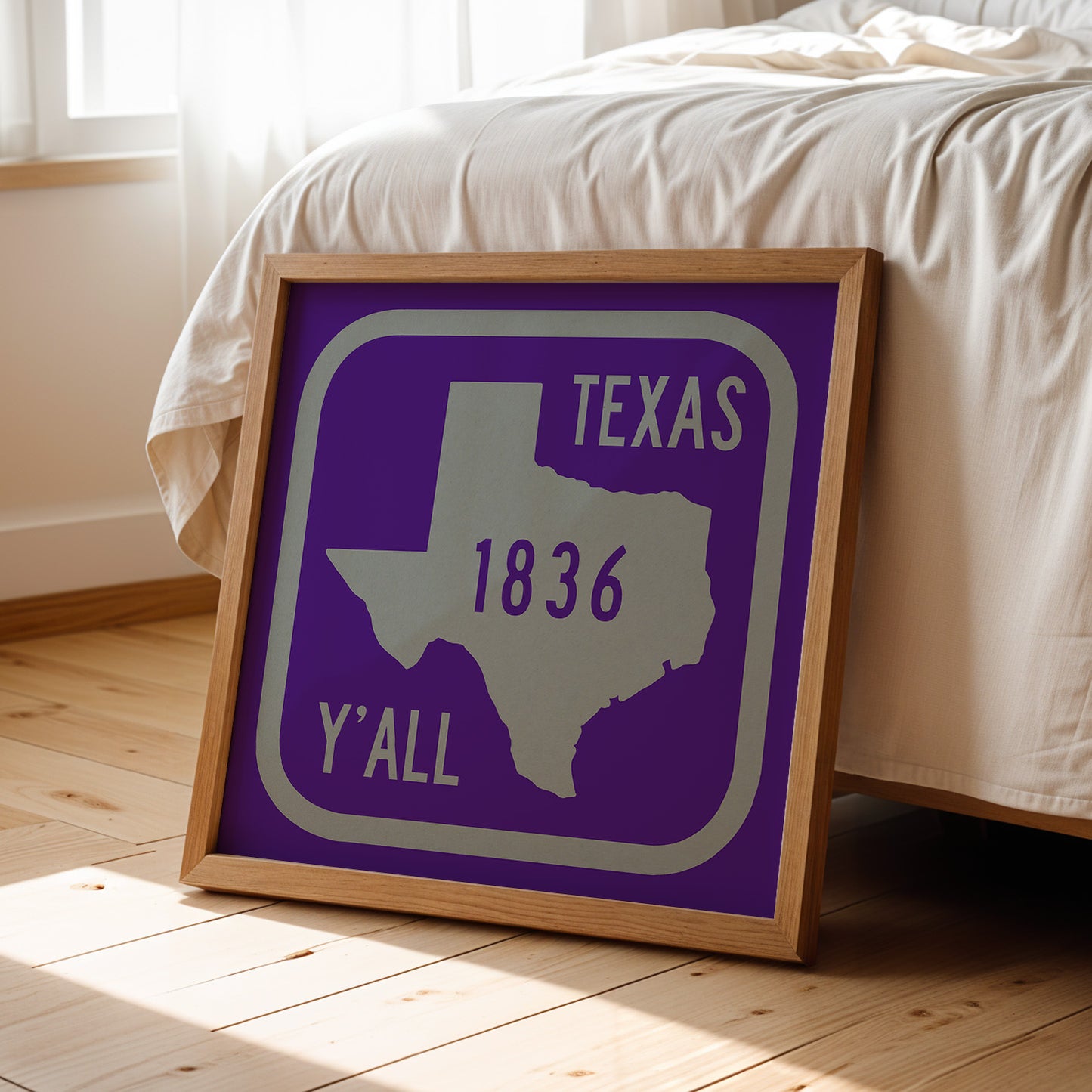 Texas Y'all Road Sign Art Print - Purple