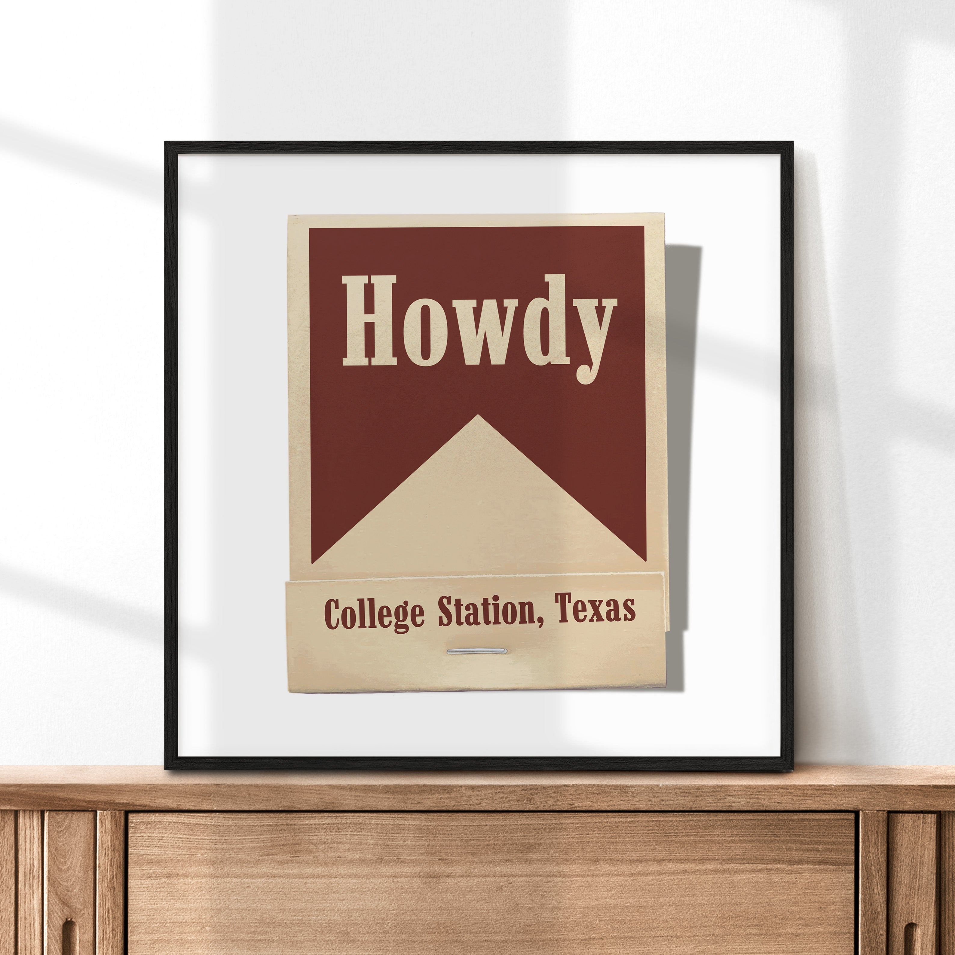 Howdy From College Station, Texas Matchbook Art Print - Tejas Country Club