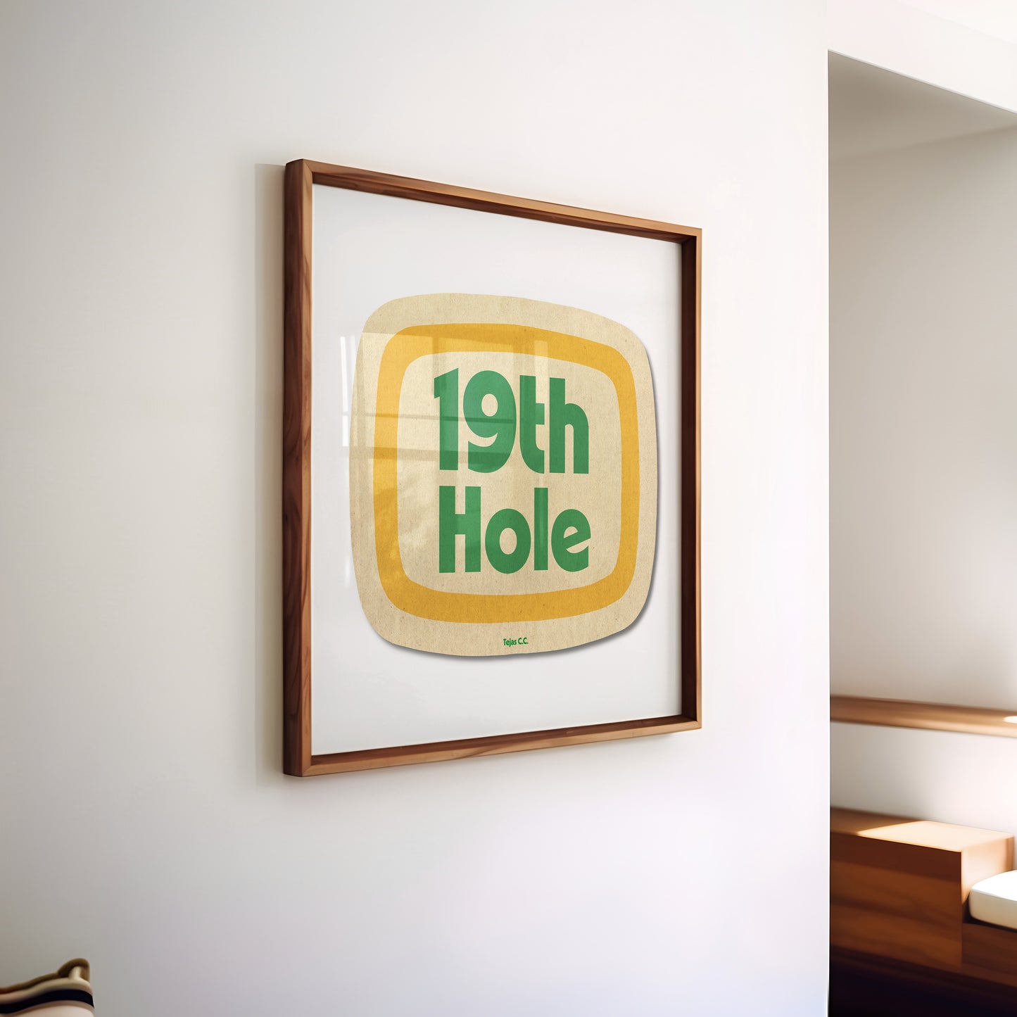 Retro 19th Hole Golf Coaster Art Print