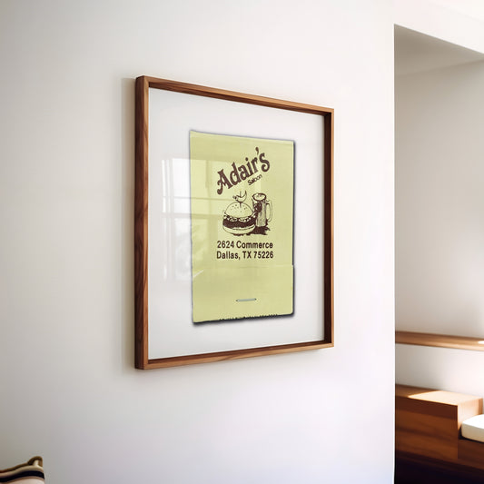 Adair's Saloon Dallas Texas Matchbook Photography Print