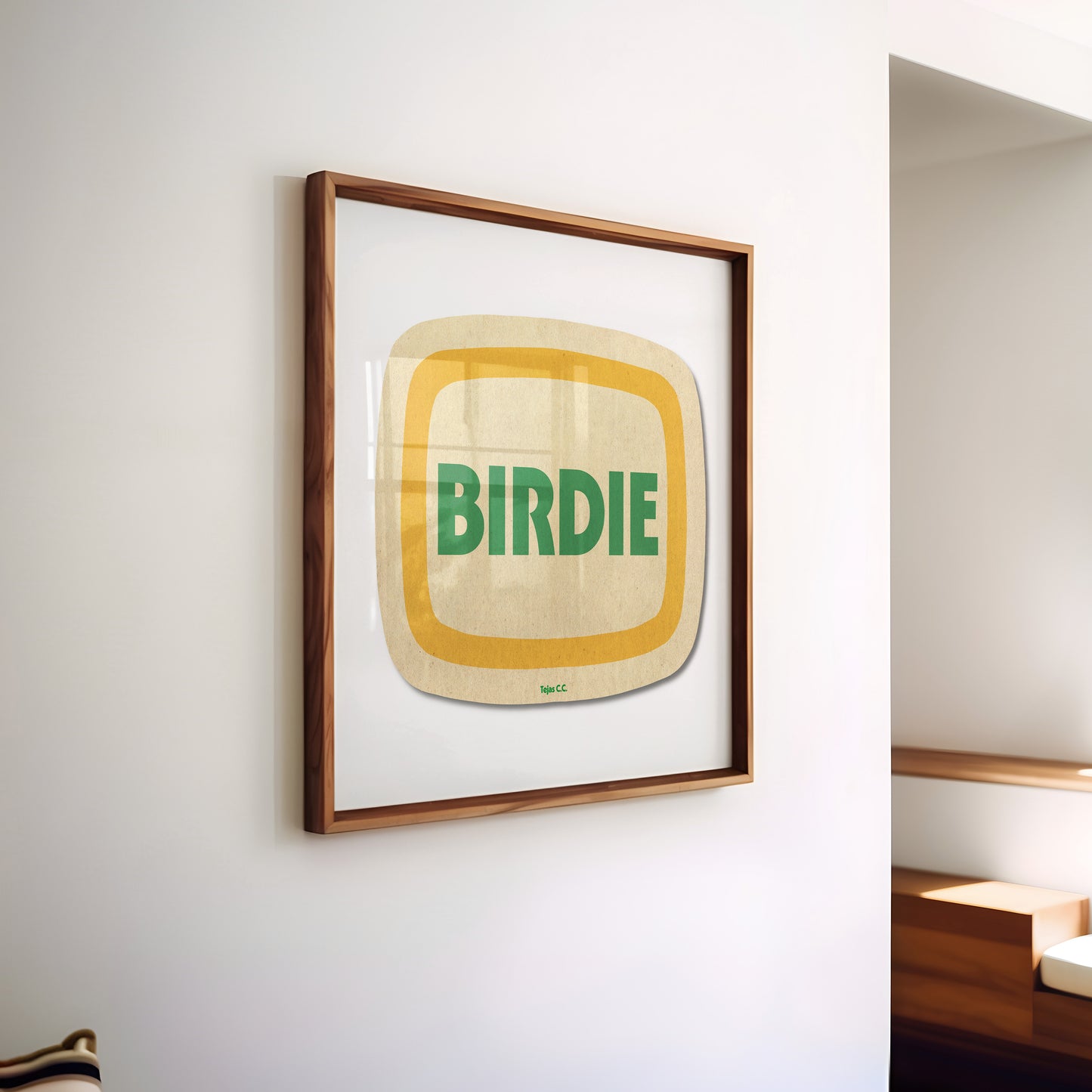 Retro Birdie Golf Coaster Art Print