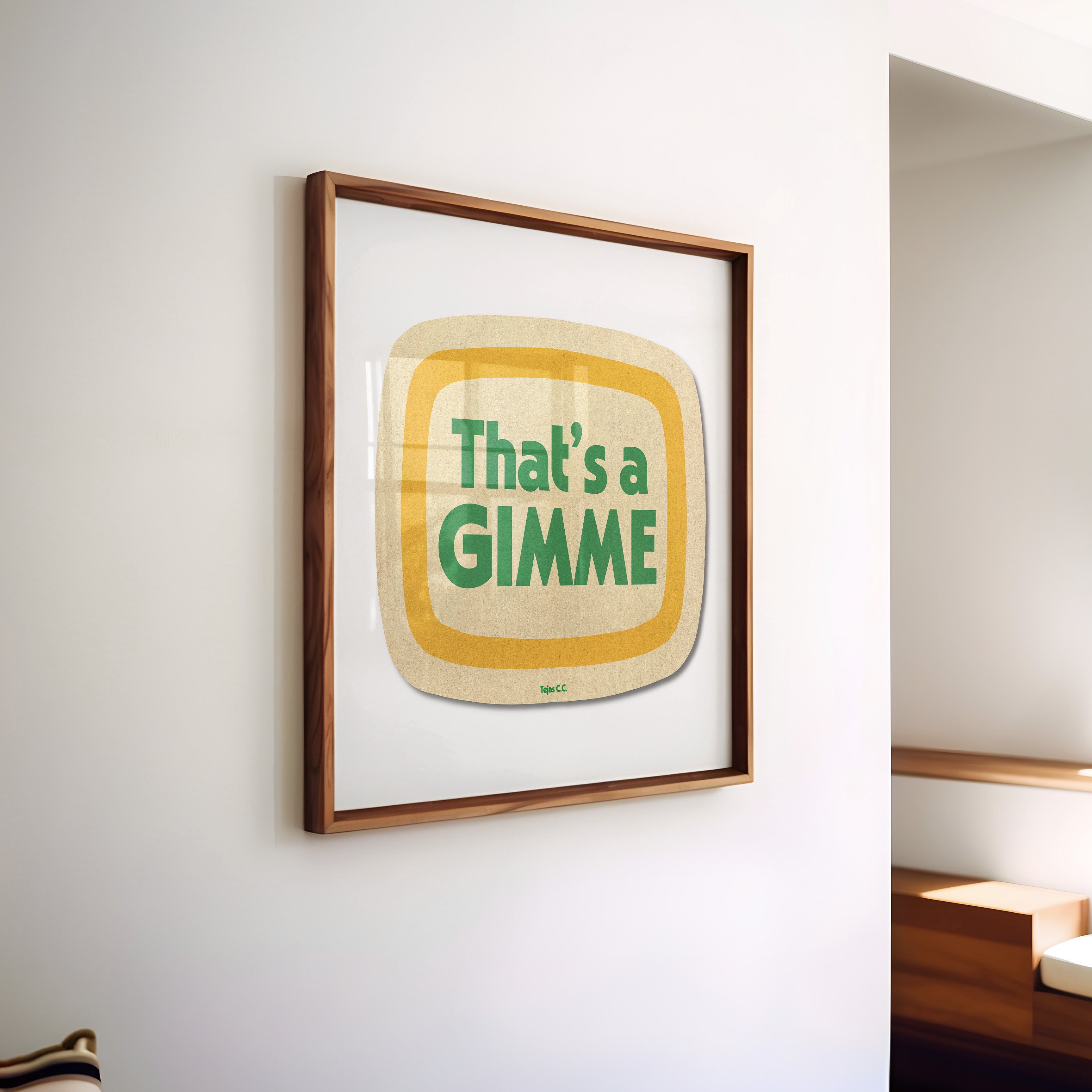 Retro That's A Gimme Golf Coaster Art Print - Tejas Country Club