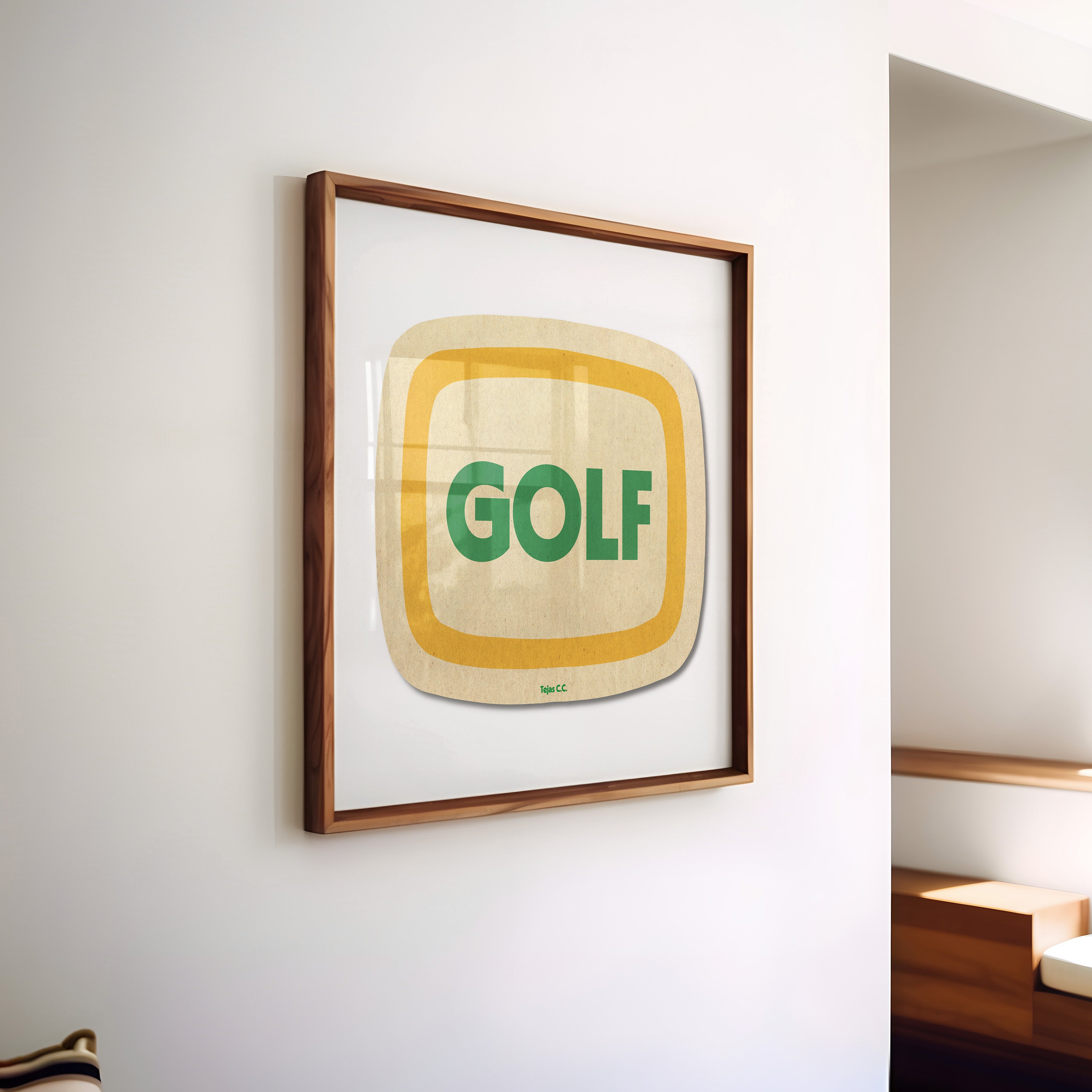 Retro Golf Coaster Art Print - Tejas Country Club