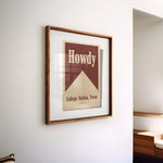 Howdy From College Station, Texas Matchbook Art Print - Tejas Country Club