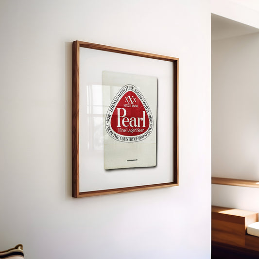 Pearl Beer Vintage Logo Matchbook Photography Print