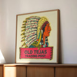 Tejas Trading Post Vintage Decal Art Print - Tejas Country Club