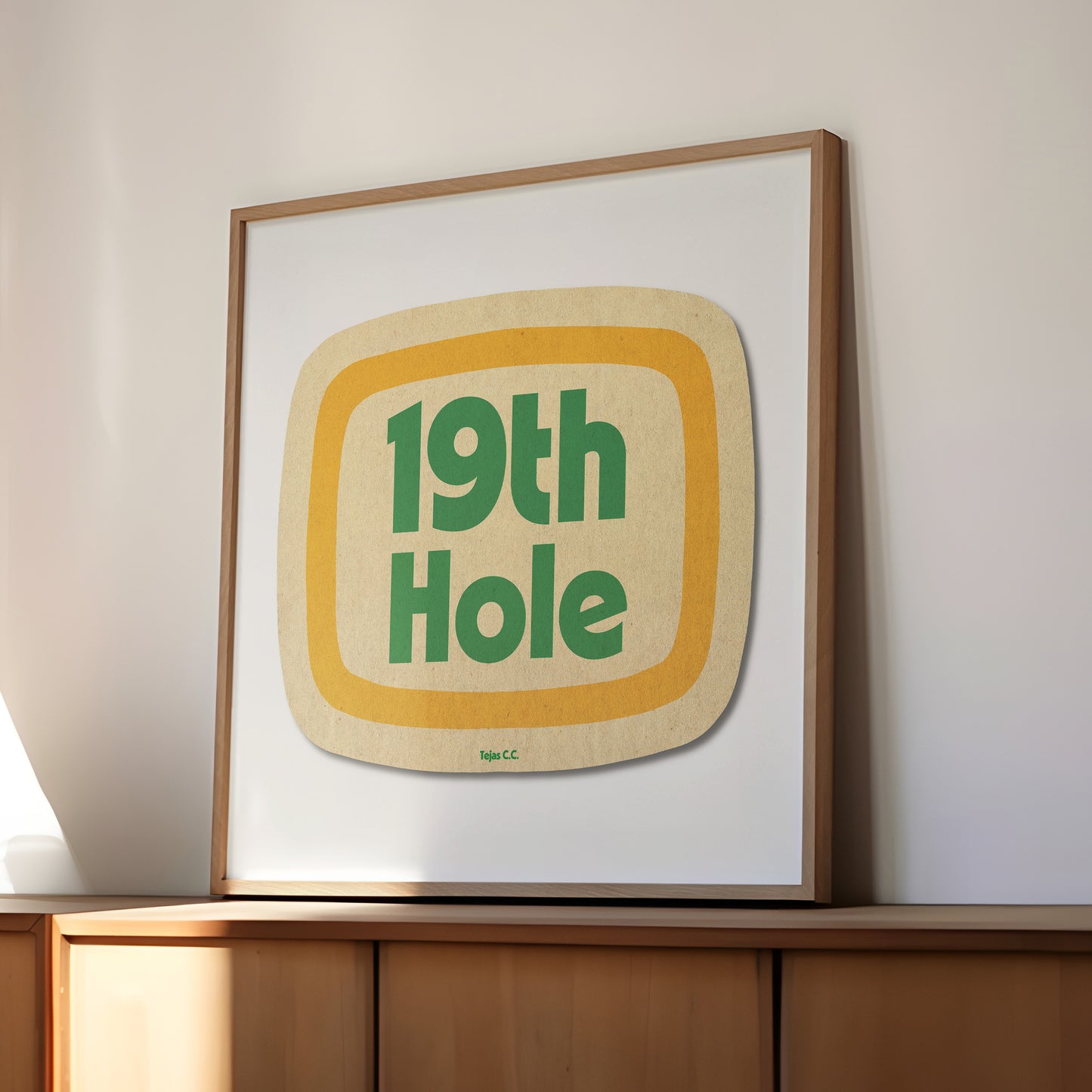 Retro 19th Hole Golf Coaster Art Print