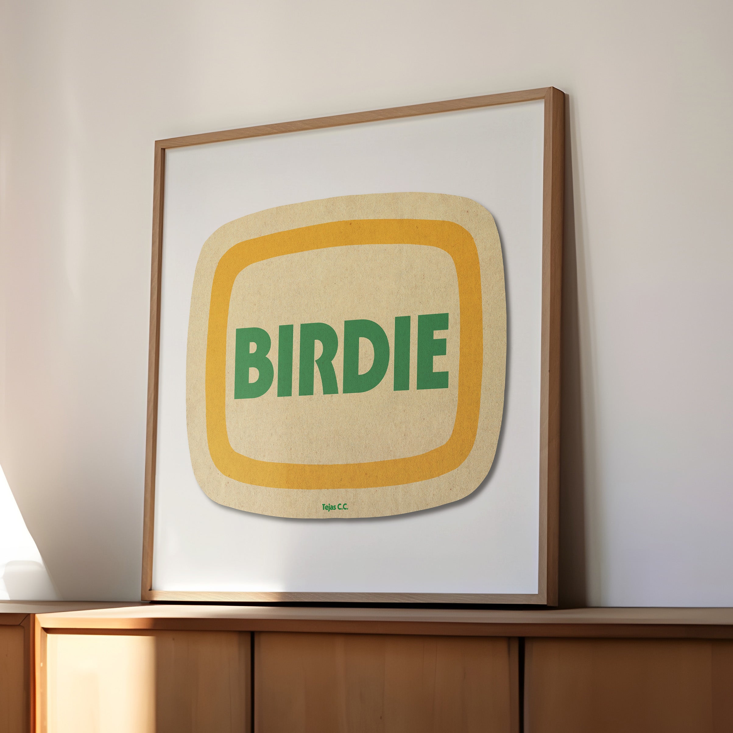 Retro Birdie Golf Coaster Art Print - Tejas Country Club