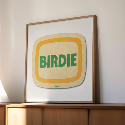 Retro Birdie Golf Coaster Art Print