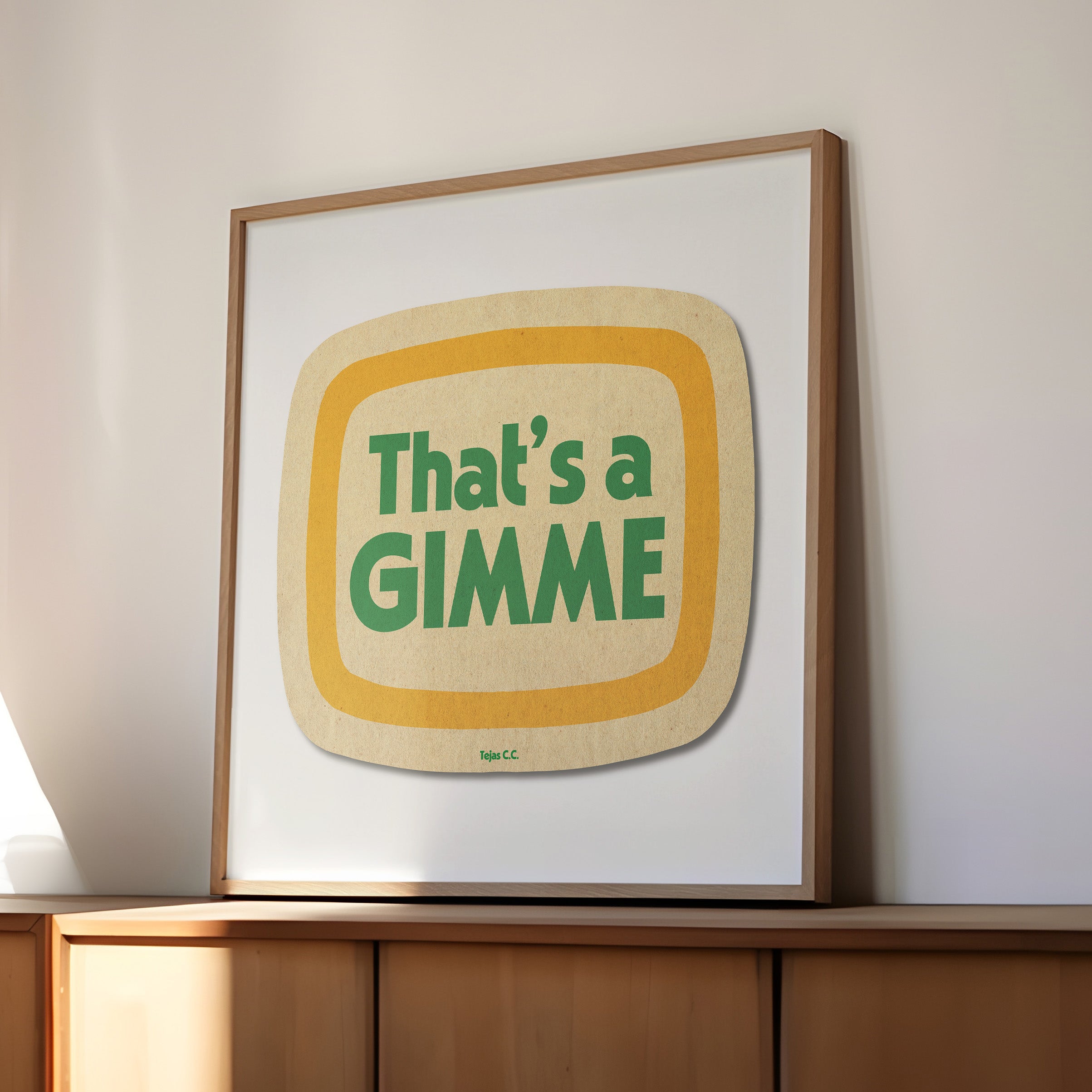 Retro That's A Gimme Golf Coaster Art Print - Tejas Country Club