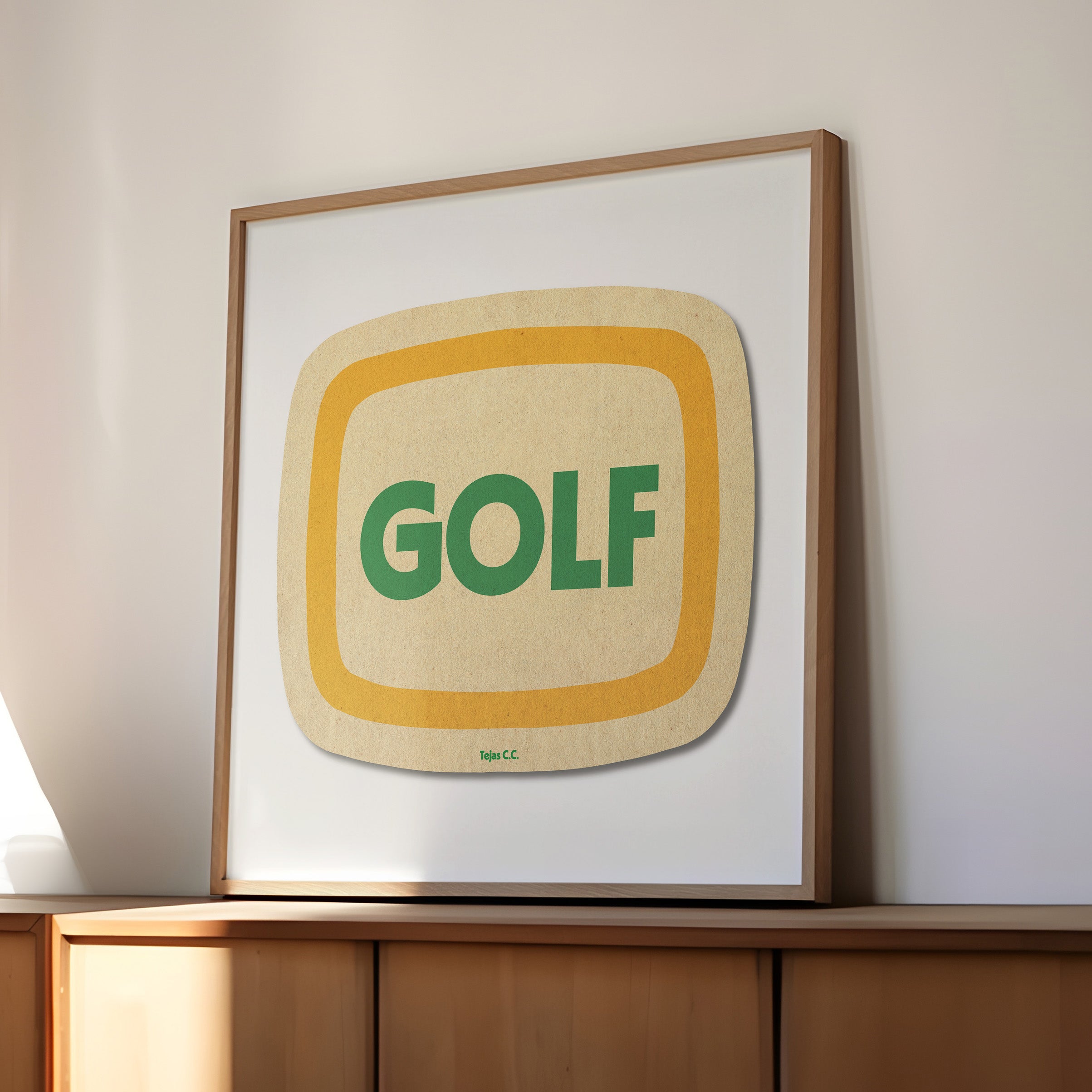 Retro Golf Coaster Art Print - Tejas Country Club