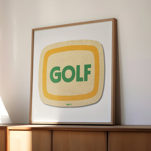 Retro Golf Coaster Art Print