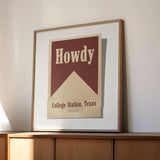 Howdy From College Station, Texas Matchbook Art Print - Tejas Country Club